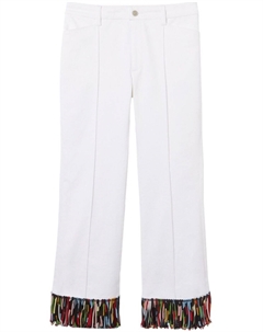 Укороченные брюки с бахромой, белый Pucci
