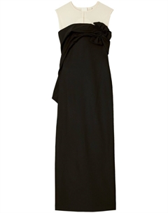 Платье миди с драпировкой, черный Tory burch