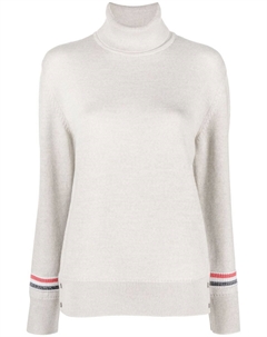 Шерстяная водолазка с полосками RWB, нейтральный цвет Thom browne