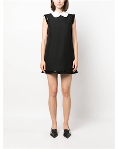 Короткое платье-трапеция с оборками, черный Thom browne