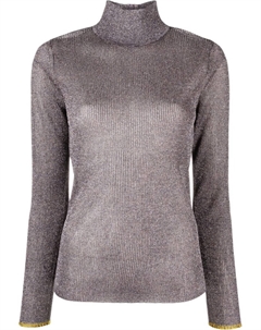 Джемпер с высоким воротником и эффектом металлик, серебристый Tory burch