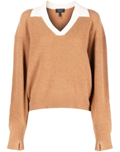 Кашемировый джемпер с воротником, коричневый Rag & bone