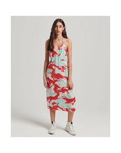 Платье Vintage Midi Halter Slip, красный Superdry