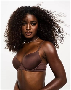 Коричневый бюстгальтер-футболка из формованной микрофибры Asos