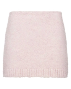 Шерстяная юбка с логотипом, розовый Prada