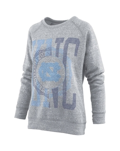 Женский пуловер с капюшоном Pressbox Heather Grey North Carolina Tar Heels Knobi реглан Unbranded