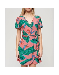 Платье Printed Wrap Short Sleeve Short, Разноцветный Superdry