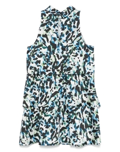 Платье с анималистичным принтом и воланами, синий Liu jo