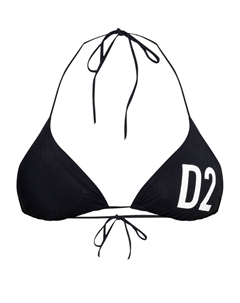 Топ бикини с треугольными чашечками и макси-логотипом, черный Dsquared2