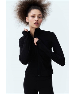 Спортивная куртка из софтмова на молнии, черный H&m