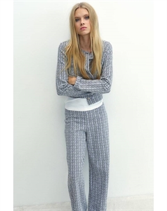 Брюки из джерси со структурой, голубой H&m