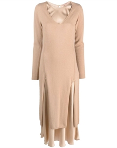 Многослойное платье-джемпер с длинными рукавами, коричневый Twinset