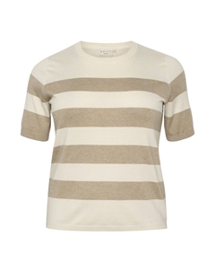 Тонкий вязаный свитер Sweater Malia, цвет beige/dark beige Kaffe curve