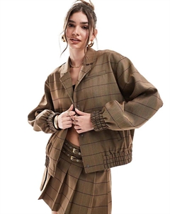 Куртка-бомбер в клетку Asos design