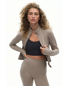 Спортивная куртка из софтмова на молнии, бежевый H&m