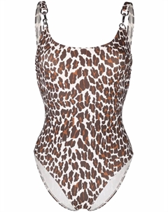Купальник с леопардовым принтом, коричневый Tory burch