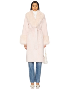 Пальто из искусственного меха в стиле париж, розовый Unreal fur