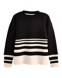 Тонкий вязаный свитер Sweater, черный Next