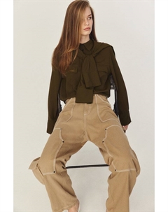 Брюки карго из твила, бежевый H&m