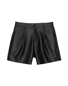 Шорты Regular Pleat-Front Pants, черный Pull & bear