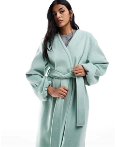 Легкое удлиненное официальное пальто цвета шалфея Asos design