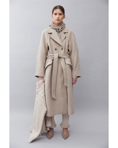 Пальто с завязывающимся поясом, бежевый H&m