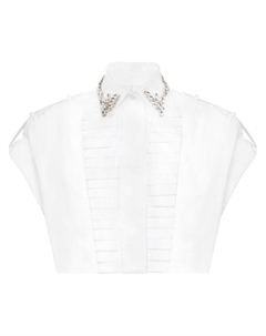 Укороченная рубашка со стразами от, белый Philipp plein