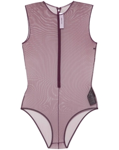 Боди из сетчатой ткани с круглым вырезом от, красный Alex perry