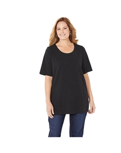 Женская ультрамягкая футболка размера плюс Petite Suprema Katerinas с круглым вырезом, черный Catherine's