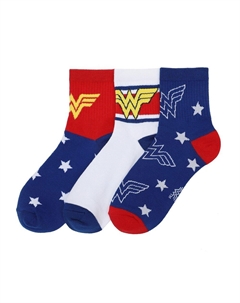 Женские носки Wonder Woman, 3 пары носков, мультиколор Licensed character