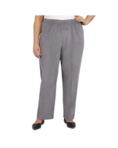 Классические брюки прямого кроя без застежки размера плюс, серый Alfred dunner