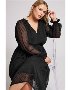 Платье London Dobby с присборенной талией, черный Yours curve