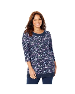 Женская туника-эластичная туника больших размеров Duet, цвет Navy Sprig Floral Catherine's