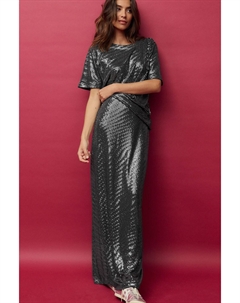 Юбка макси с пайетками, серебряный Next