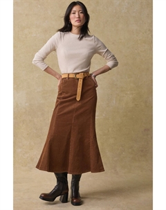 Юбка миди из вельвета, коричневый Next