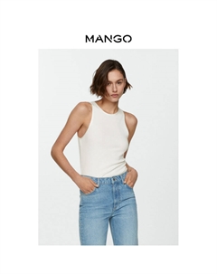 Женская майка тонкая облегающая, темно-синий Mango