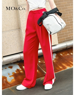 Брюки в спортивном стиле с высокой талией, красный Moco