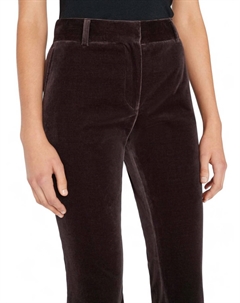 Укороченные бархатные брюки-ботинки цвета красного дерева Frame