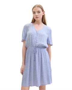 Джинсовое платье миди с принтом по всей поверхности Denim, синий Tom tailor