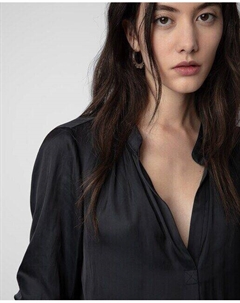 Tink Женская однотонная блузка с длинными рукавами, черный Zadig&voltaire