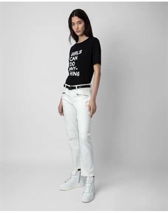 Женские прямые джинсы Ava с низкой посадкой и потрепанным краем, белый Zadig&voltaire