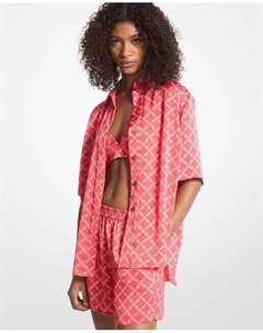 Женская рубашка с коротким рукавом и логотипом, розовый Michael michael kors