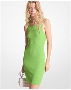 Короткое платье в рубчик на бретелях, красный Michael michael kors