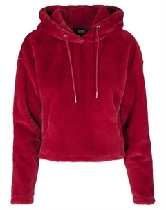 Свитер с круглым вырезом " Women's Ladies Oversize Short Teddy Hoody", цвет Burgundy Urban classics