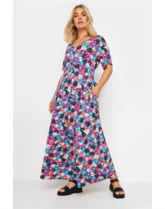 Платье с запахом и принтом, черный Yours