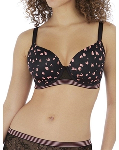 Формованный бюстгальтер Wild на косточках с глубоким вырезом и глубоким вырезом, черный Freya