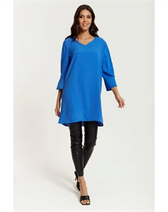 Туника оверсайз с V-образным вырезом и детальными рукавами, синий Hoxton gal