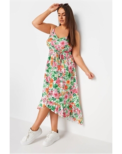 Платье с оборкой по подолу, белый Yours