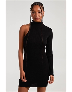 Трикотажное платье на одно плечо, черный Pink vanilla