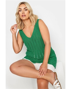 Вязаный жилет крючком, зеленый Yours